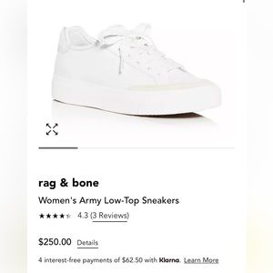 Rag & Bone White Sneakers - 38.5